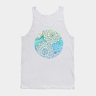 Through Ocean & Sky - turquoise & blue Moroccan pattern Tank Top